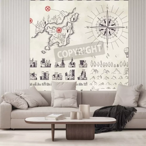 Fototapete Mittelalterliche Karte