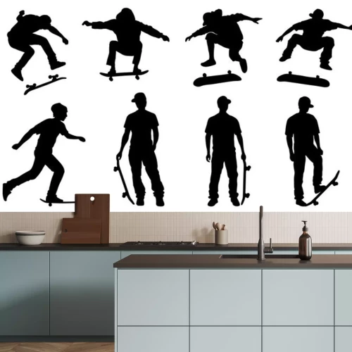 Sticker Skateboardfahrer silhouetten
