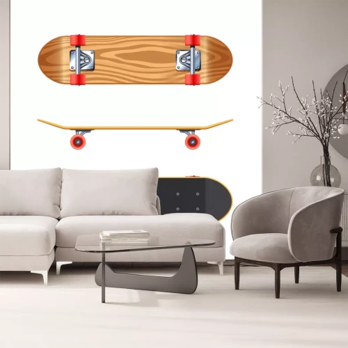Sticker Skateboard Deck Side Bottom Realistische Illustration