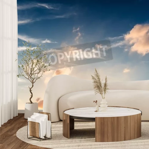 Fototapete Himmel mit untergehender Sonne