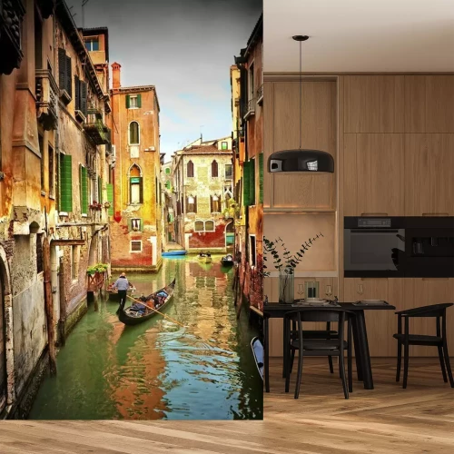 Fototapete Gondoliere zwischen mietskasernen