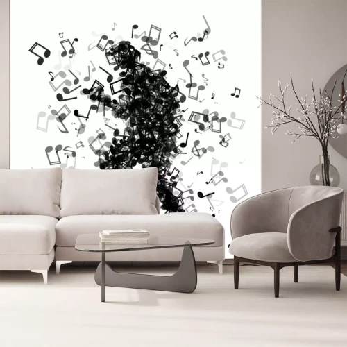 Sticker Noten, aus denen die menschliche Silhouette besteht