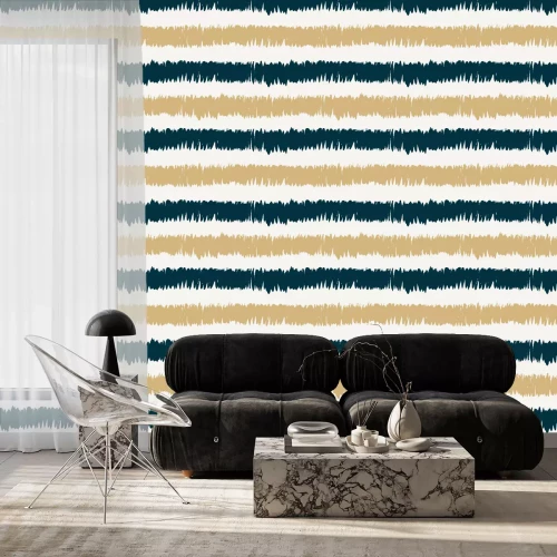 Tapete Unregelmäßiges Muster mit Streifen in zwei Farben