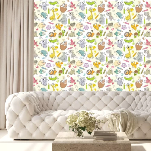 Tapete Bunte Zeichentrick Tiere