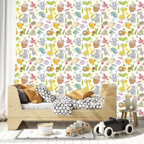 Tapete Bunte Zeichentrick Tiere