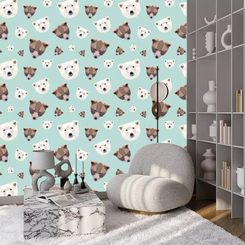 Tapete Nahtlose Muster - weiß und braun Bären