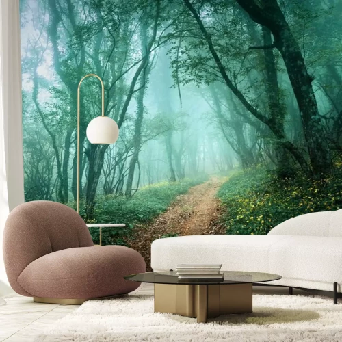 Fototapete Ein Pfad in einem geheimnisvollen Wald