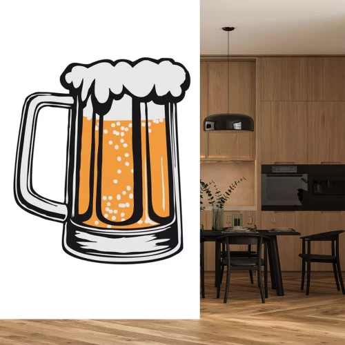 Sticker Bier mit Blasen im Krug Grafik