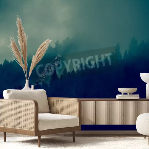 Fototapete Bäume im Nebel