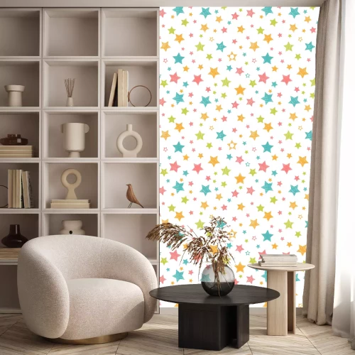 Tapete Cute nahtlose Muster mit bunten Sternen. Stylischer Druck mit ha
