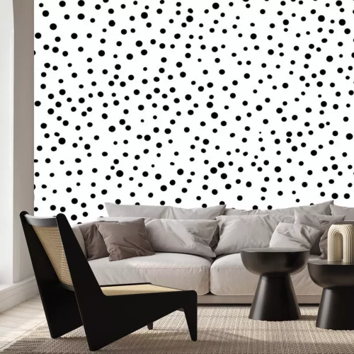 Fototapete Schwarze Punkte auf weißem Hintergrund