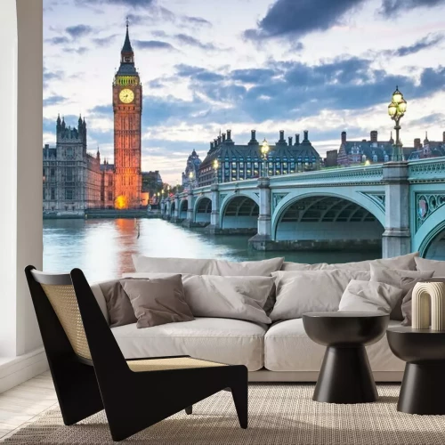 Fototapete Big Ben und die Houses of Parliament in der Nacht in London, UK