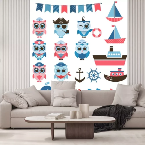 Sticker Seemöwen, Fisch- und Wassertransport