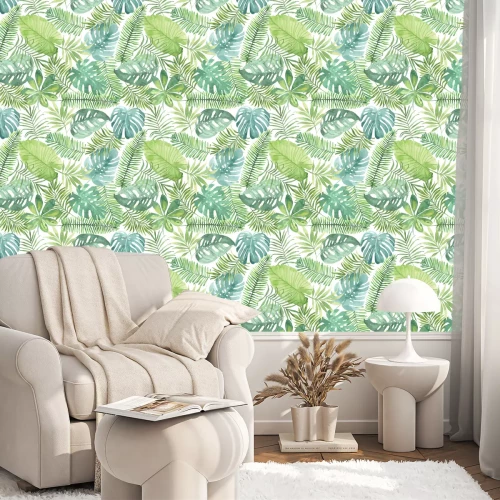 Tapete Grüne feine Aquarellpflanzen