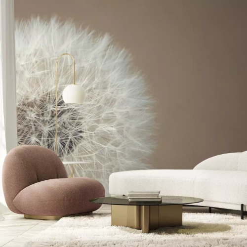 Fototapete Pusteblume auf dem Hintergrund in Beige