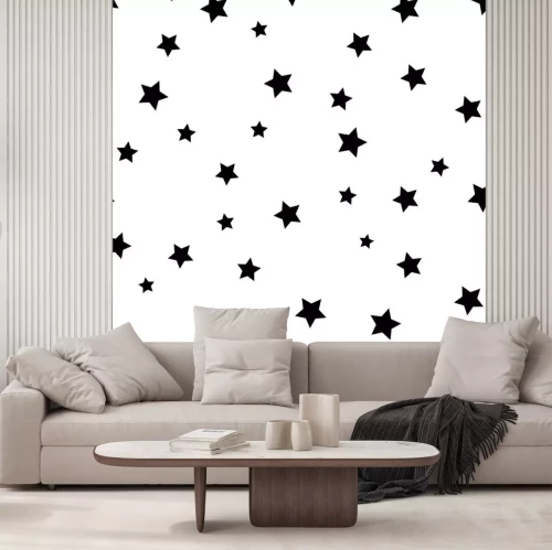 Sticker Schwarze Sterne auf einheitlichem Hintergrund in Weiß