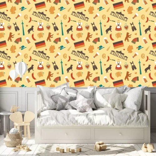 Tapete Nahtlose Hintergrund mit Symbolen von Deutschland