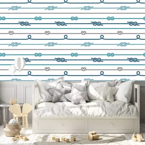 Tapete Blaue Matrosenkordeln