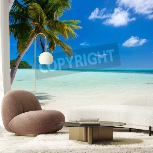 Fototapete Strand mit weißem Sand