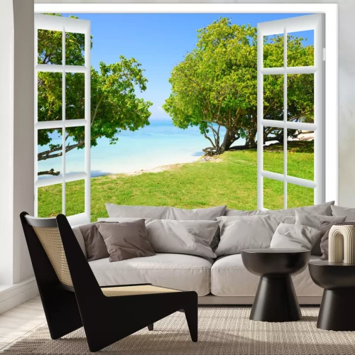 Fototapete Bäume auf einem schönen strand