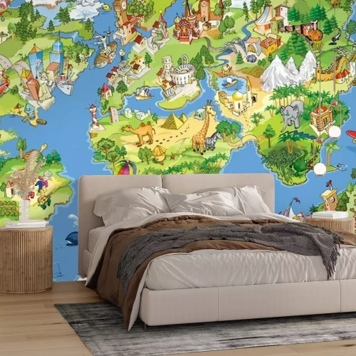 Fototapete Weltkarte für Kinder