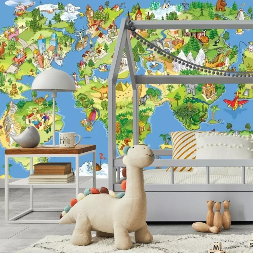 Fototapete Weltkarte für Kinder