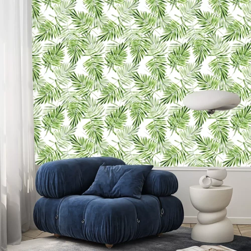 Tapete Palmenblätter. Aquarell nahtlose Muster 2