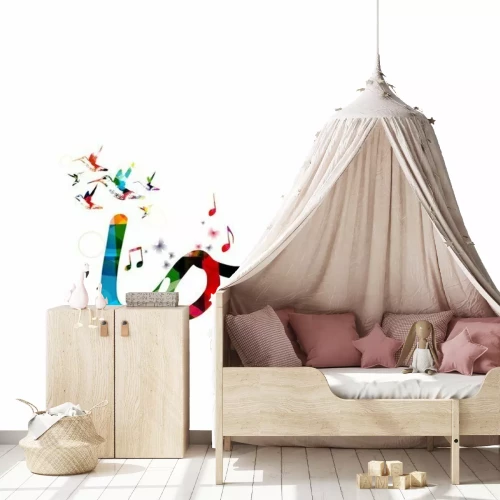 Sticker Bunte Vektor Liebe Hintergrund mit Kolibris