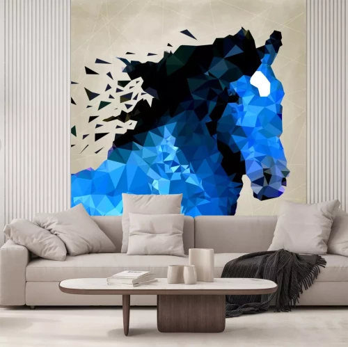 Sticker Tiere Kopf vom Reitpferd mit Dreiecken