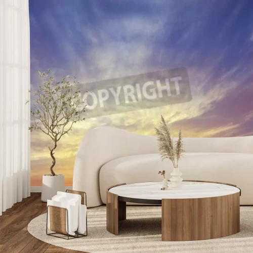 Fototapete Erleuchteter Himmel und weiße Wolken