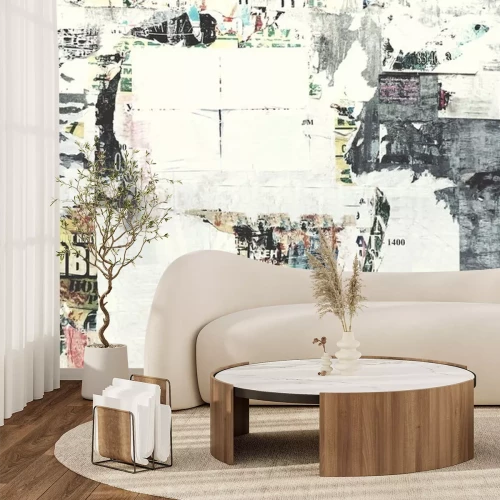 Sticker Alte Urban Straße Anschlagtafel Mit Heftigen Plakaten Und Aufklebern