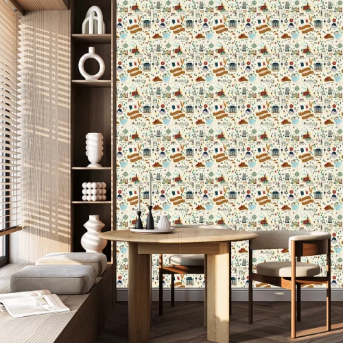 Tapete Nahtlose Muster der Reise Frankreich