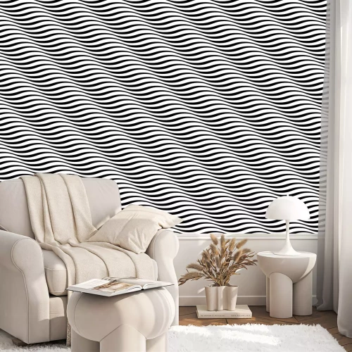 Tapete Schwarz-weißes Motiv Zebrastreifenmuster