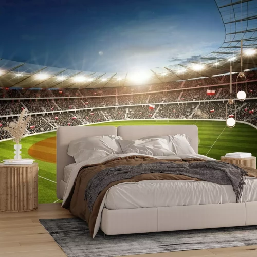 Fototapete Ein Fußballstadion mit polnischen Flaggen