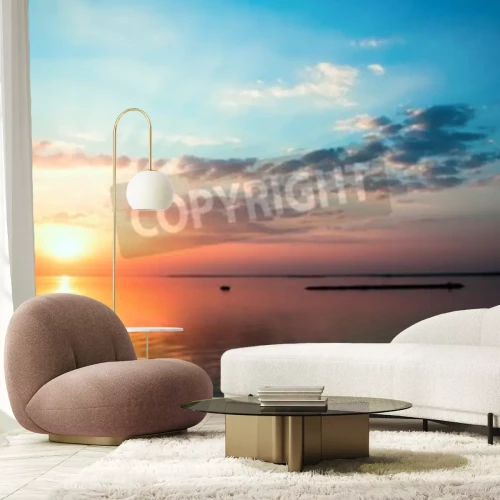 Fototapete Sonnenuntergang am ruhigen Wasser