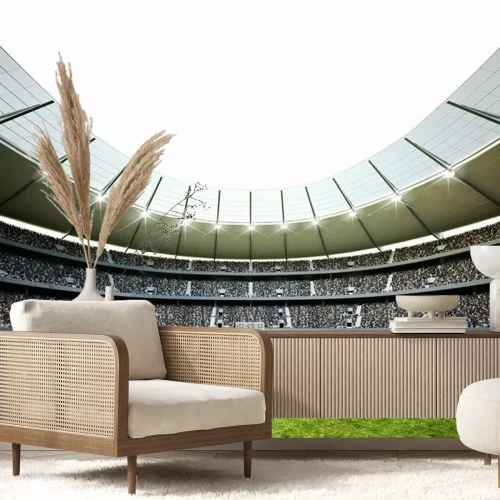 Fototapete Beleuchtetes Fußballstadion