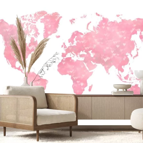 Sticker Weltkarte aus Herzen