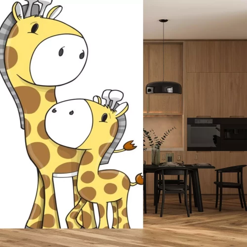 Sticker Safari Giraffen Vector Illustration