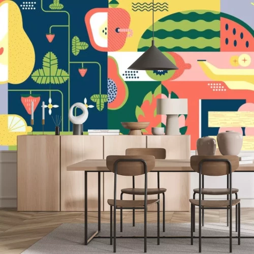 Sticker Bunte moderne Collage mit Obst