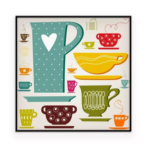 Poster Satz von Farbe Tasse. Tapete.