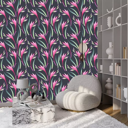 Tapete Dschungel Blumen nahtlos