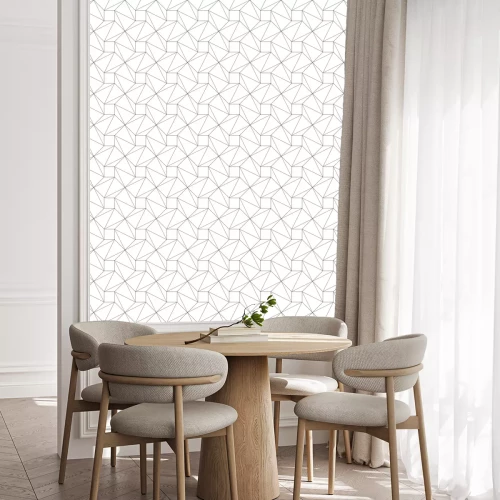 Tapete Monochrome geometrische dünne Linie nahtlose Muster. Schwarz-Weiß-Hintergrund. Abbildung