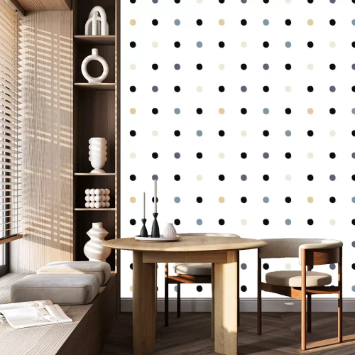 Tapete Weißes Muster mit angeordneten Punkten