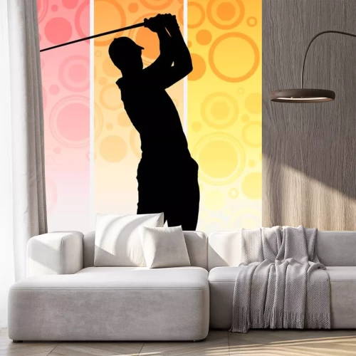 Sticker Golf Sport schwarze Silhouette eines Golfspielers Grafik