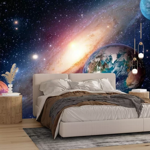 Fototapete Erde Mars und andere Planeten im Weltraum