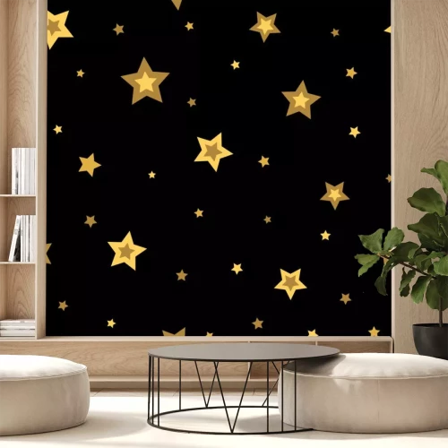 Sticker Gelbe Sterne auf schwarzem Hintergrund Grafik