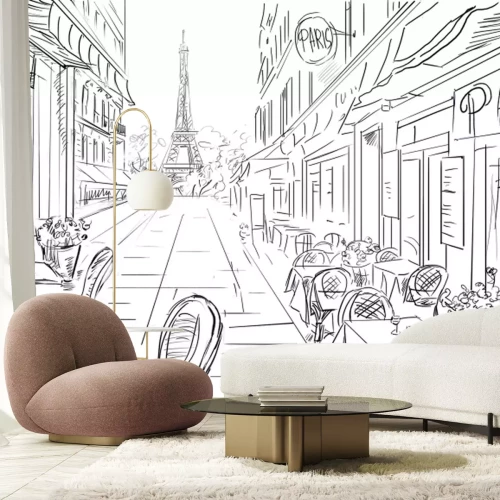 Fototapete Konzeptskizze einer historischen Pariser Gasse