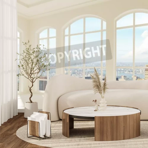 Fototapete Zimmer mit ausblick auf stadt