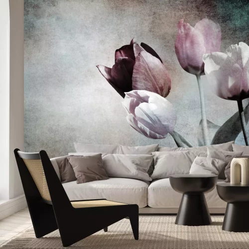 Fototapete Tulpen im Vintage-Stil