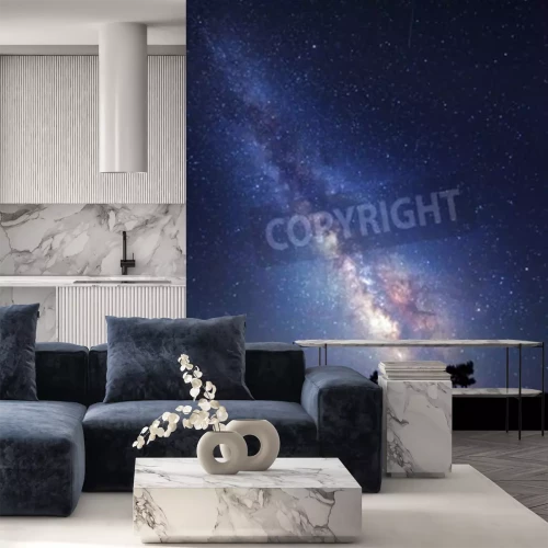 Fototapete Bäume und Milchstraße